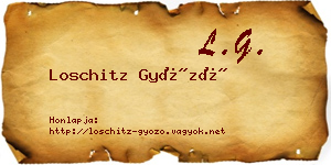 Loschitz Győző névjegykártya